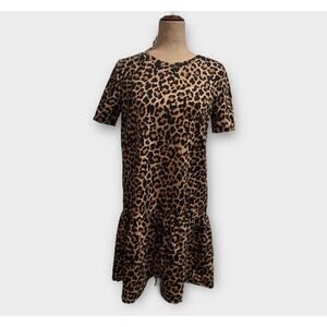 Zara Trafaluc Animal Print Dress Leopard Cheetah Short Sleeve Size Medium